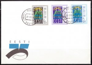 F2441   ESTONIA   FDC # 238-240      First Republic 75th Anniversary