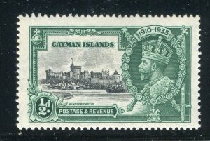 CAYMAN ISLANDS; 1935 early GV Jubilee issue Mint hinged 1/2d. value