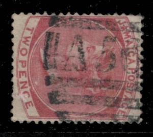 JAMAICA - NUMERAL A56 OF MONEAGUE (type K) ON SG 9 - 2d ROSE Wmk. CROWN CC