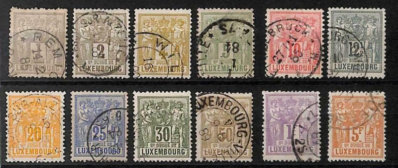 94916  - LUXEMBOURG  - STAMPS  -  Yvert # 47 - 58 (12 Values) - Very Fine USED