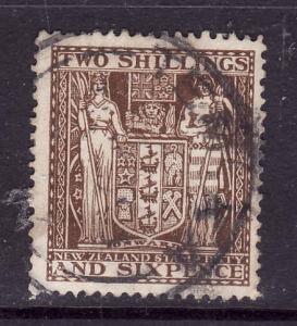 New Zealand-Sc#AR76-used 2sh6p brown-Coat of Arms-1940-58-