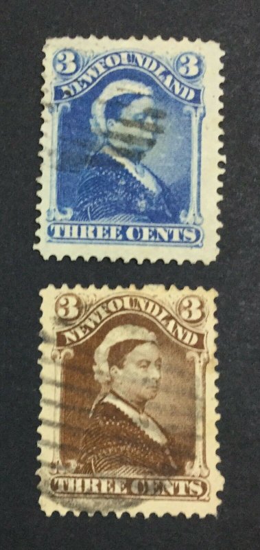 MOMEN: NEWFOUNDLAND #65,65a 1896-7 USED £125 LOT #7017