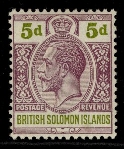 BRITISH SOLOMON ISLANDS GV SG30, 5d dull purple & olive-green, LH MINT. Cat £24.