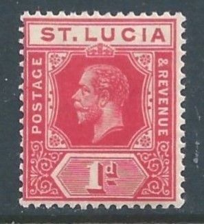 St. Lucia #65 NH 1p King George V - Scarlet