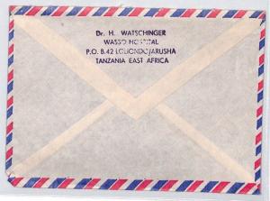 MEDICAL Kenya Cover Arusho *WASSO HOSPITAL* Cachet MISSIONARY VEHICLES 1970 CA71