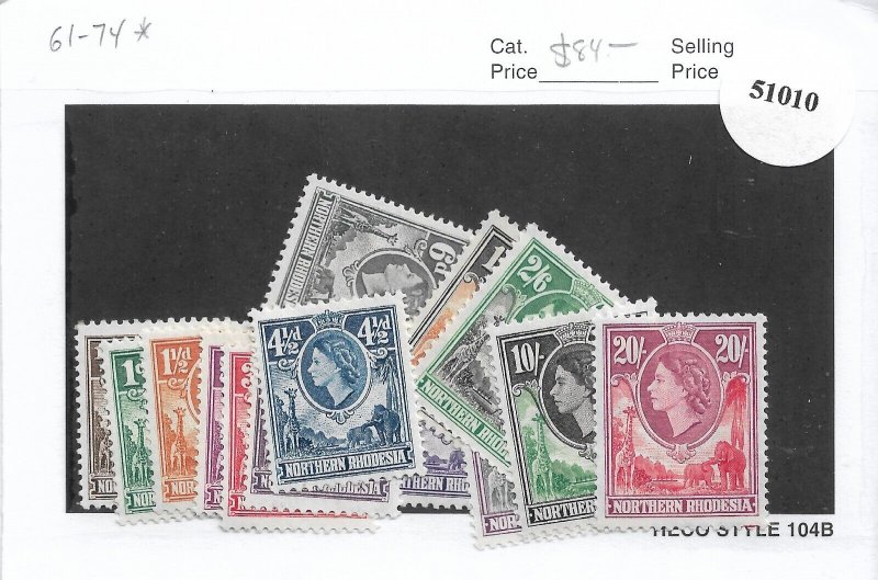 Northern Rhodesia: Sc #61-74, MH (51010)