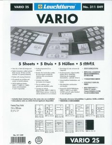 USED Pack of 10 VARIO Stock Sheet Double Sided 2 Pocket Protector Pages Size: 2S 