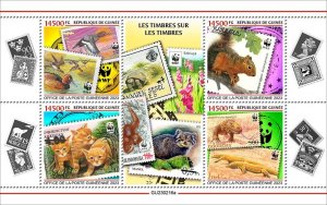 GUINEA - 2023 - Stamps on Stamps - Perf 4v Sheet - Mint Never Hinged