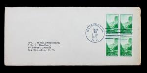 US #756 FDC Block of 4 Used on Cover Washington D.C. March 15, 1935