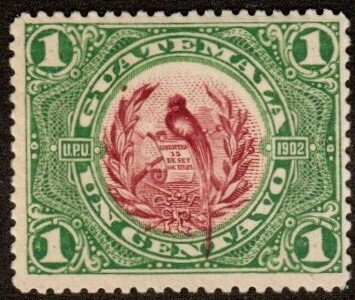 Guatemala 114 - Mint-H - 1c Quetzal (1902)