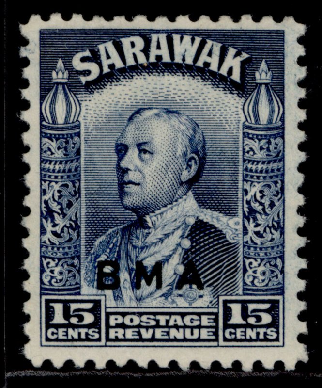 SARAWAK GVI SG135, 15c blue, LH MINT. Cat £11.