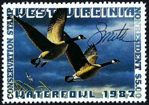 WV1 1987 West Virginia FIRST of State Duck Stamp-Artist Signed-OFFER?