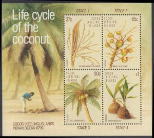 Cocos Islands #173-176a, Complete Set(5), 1988, Trees, Never Hinged