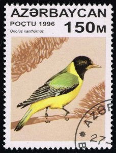 Azerbaijan #593 Black-hooded Oriole; CTO