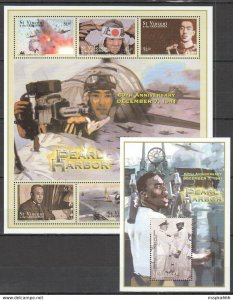 St.Vincent & The Grenadines World War 2 Pearl Harbor Kb+Bl ** Stamps Pk236