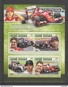 2016 Guinea-Bissau Transport Cars Formula 1 1Kb ** Stamps St862