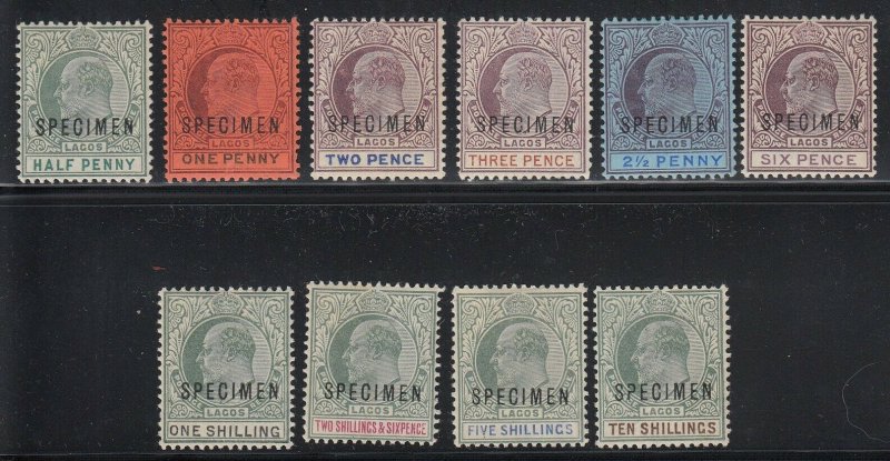 Lagos, SG 44s-53s, MHR Specimen Overprints