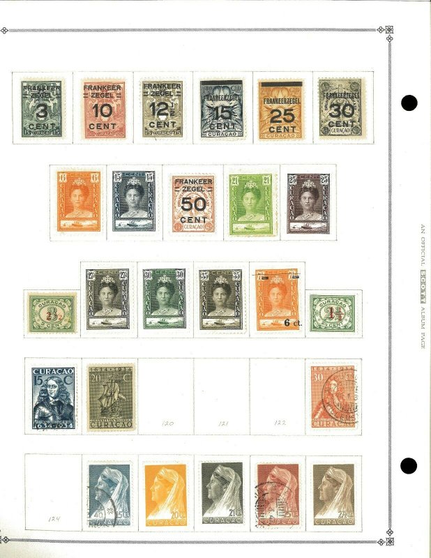 Netherlands Antilles (Curacao) 55MInt & Used Hinged on Scott Blank Pages