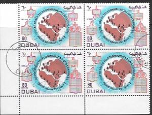 Dubai #146 used Corner Block Map, Satrellites, Outer Space.