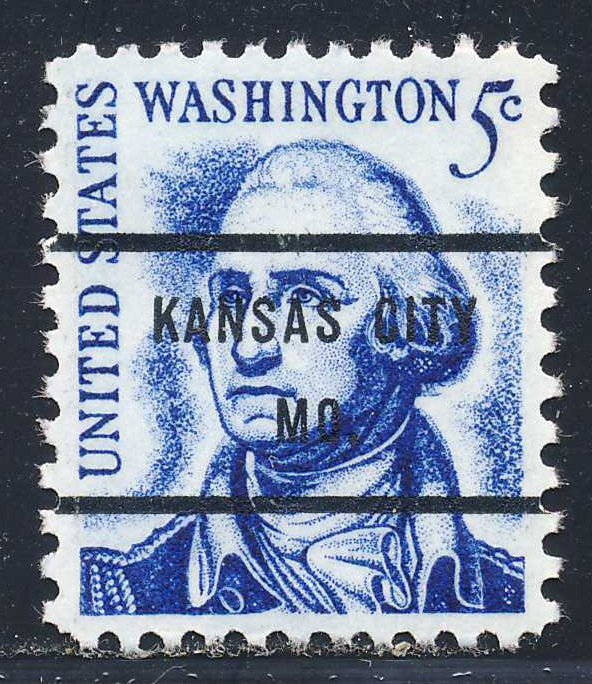 Kansas City MO, 1283B-71 Bureau Precancel, 5¢ rev'sd Washington