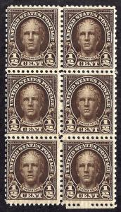 653 Mint,OG,NH... Block of 6... SCV $2.10