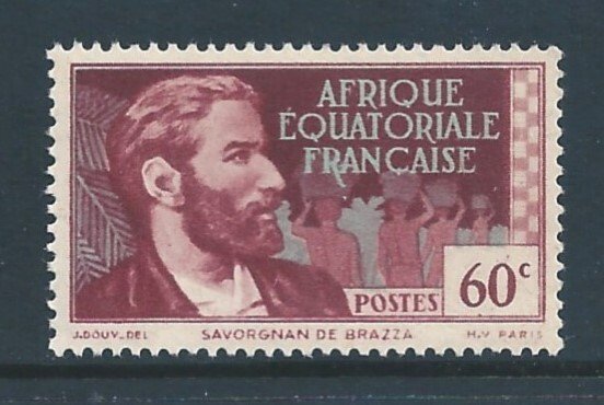 French Equatorial Africa #155C NH 60c Pierre Savorgnan De Brazza Issue Withou...