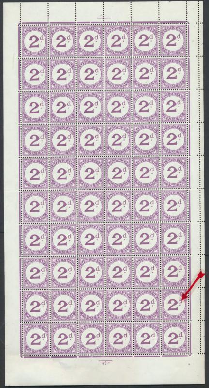 Basutoland  Postage Due Full Sheet MNH SG D2 with D2aa  SC#J2 1933 w/ variety...