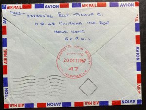 1967 British Field Post Office 169 Hong Kong airmail Cover To Newcastle England