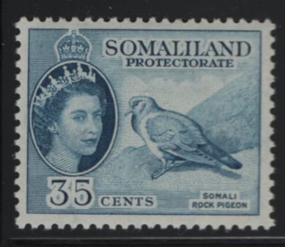 Somaliland Protectorate 1953-58 MH Sc 133 35c Somali Rock pigeon, QEII