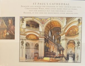 GREAT BRITAIN MINIATURE SHEET 2008 CATHEDRALS  SGMS2847 MNH