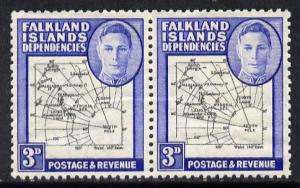 Falkland Islands Dependencies 1946-49 KG6 Thick Maps 3d h...