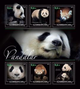 AZERBAIJAN 2017 SHEET PANDA BEARS WILDLIFE azrb17214a