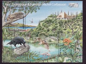 New Caledonia-Sc#1143-unused NH sheet-Birds-Zoo & Forest-2012-