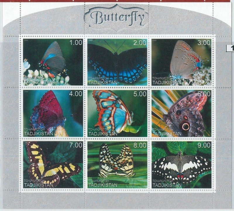 M1886 - TAJIKISTAN, 1999 MINIATURE SHEET: Butterflies, Insects, Nature