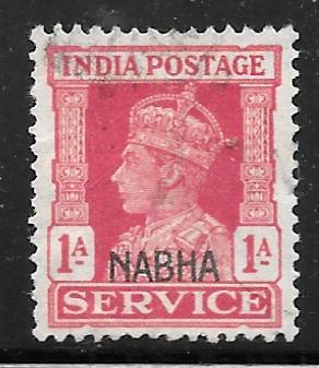 India Nabha O44: 1a George VI, used, F-VF