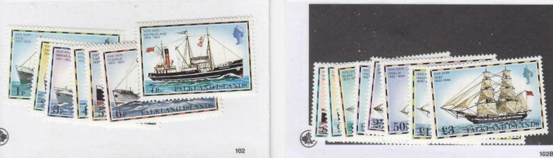 FALKLAND ISLANDS (MK5656ABC) # 260-274 +DUPLICATE VF-MNH 1978 MAIL SHIPS  CV $24