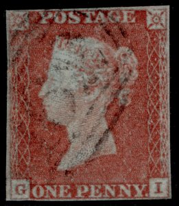 GB QV SG9, 1d pale red-brown PLATE 55, USED. Cat £45. GI