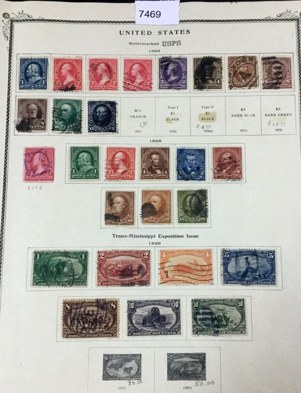 MOMEN: US STAMPS  1895-1898 USED COLLECTION  LOT #7469