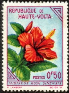 Upper Volta (Burkina Faso) 111 - Mint-H - 50c Hibiscus (1963)