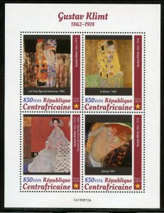 CENTRAL AFRICA 2019 GUSTAV KLIMT PAINTINGS SHEET MINT NEVER HINGED