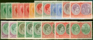 St Kitts & Nevis 1938-47 Extended Set of 20 to 5s SG68-77 Fine & Fresh MM CV ...