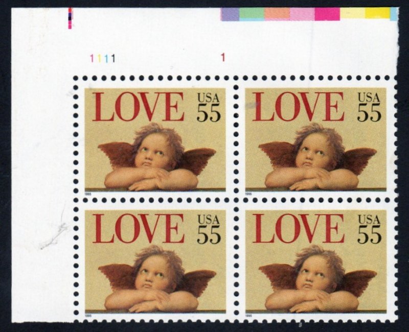 SC# 2958 - (55c) - Cherub - MNH plate block/4 - UL #  1111-1