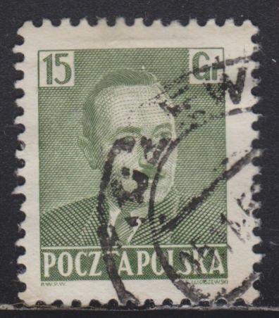 Poland 492 President Boleslaw Bierut 15Gr 1950