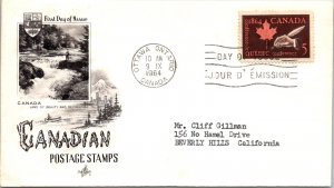 Canada 1964 FDC - Canadian Postage Stamps - Ottawa Ont - 5c Stamp - J3893