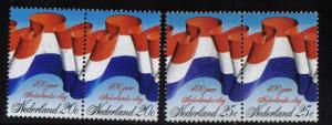 Netherlands  #497-498  MNH  1972   Dutch flag in pairs