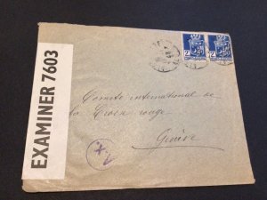 Algeria 1943 to Geneva censor  stamps postal cover Ref 63187