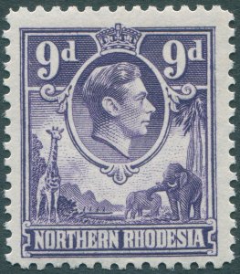 Northern Rhodesia 1952 9d violet SG39 unused