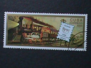 ​CUBA  1988 AMERICAN TRAIN IN CUBA STAMP USED- VF WE SHIP TO WORLD WIDE.