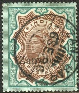 ZANZIBAR-1895-96 3r Brown Green.  A fine used example Sg 20
