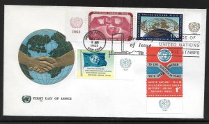 United Nations NY 104-107 1962 Definitives Geneva Cachet FDC First Day Cover